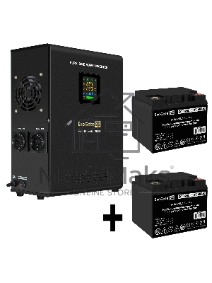 Комплект ИБП EX296002RUS + батарея 40Aч EX282976RUS 2шт (инвертор, синус, для котла, настенный) ExeGate FineSine SX-2500.LCD.AVR.2SH <2500VA/1800W, чистая синусоида, цветной LCD-дисплей, AVR, 2*Schuko, линейно-интерактивный, крепление настенное/универсаль