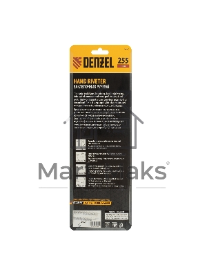 Заклепочник ручной Denzel 255 мм, заклепки 2,4-3,2-4,0-4,8 мм