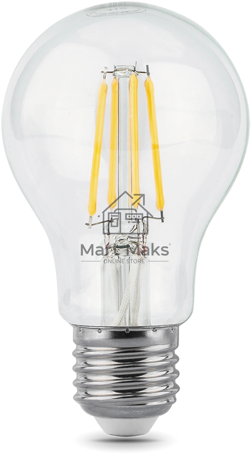Лампа светодиодная GAUSS 102802206LED Filament А60 Е27 6Вт 4100к 1/10/40
