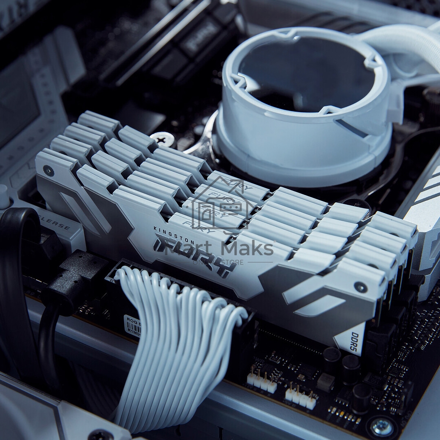 Оперативная память Kingston Fury Renegade, DDR5, 32GB (1x32GB), 6400MHz, CL32, DIMM, радиатор, белый