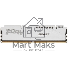 Оперативная память Kingston Fury Beast, DDR5, 16Gb (1x16GB), 5600MHz, CL36, DIMM, с радиаторами, белый