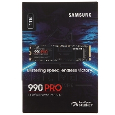 Накопитель SSD Samsung 990 PRO, 1000Gb, PCIe 4.0 x4, M.2 2280, NVMe, R/W 7450/6900