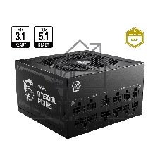 Блок питания MSI MAG A750GL PCIE5, 750Вт, 80+ Gold, 120мм, модульный, черный