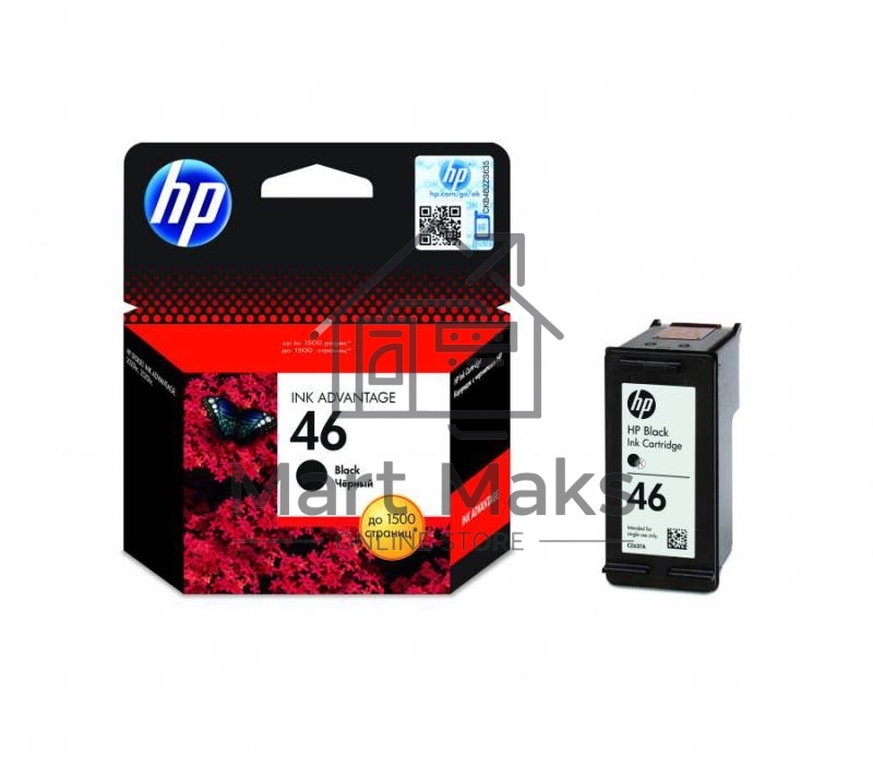 Картридж струйный HP 46 CZ637AE черный для HP DJ Adv 2020hc/2520hc (1500стр.)