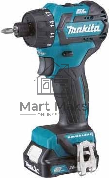 Дрель-шуруповерт Makita DF032DWAE, 12 В, 2 Ач, 35 Нм, бесщеточный