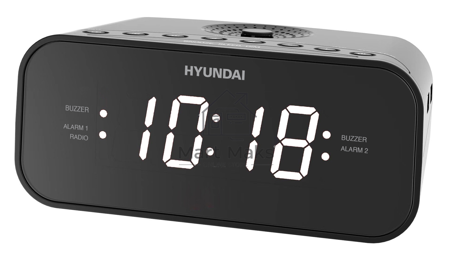 Радиобудильник Hyundai H-RCL221 черный LCD подсв:белый часы:цифровые FM