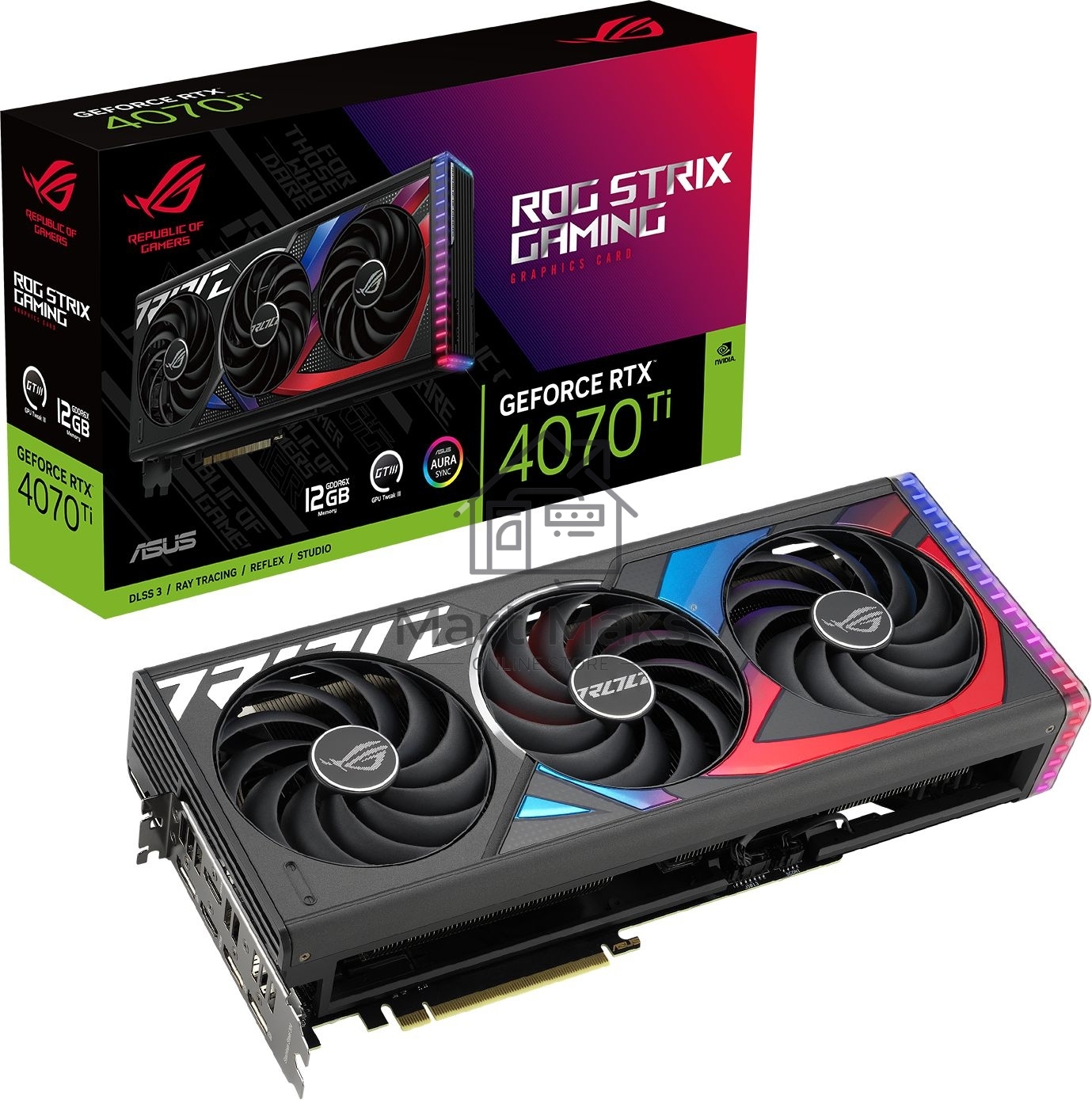 Видеокарта Asus ROG-STRIX-RTX4070TI-12G-GAMING 12288Mb 192 GDDR6X 2610/21000 HDMIx2 DPx3 HDCP Ret