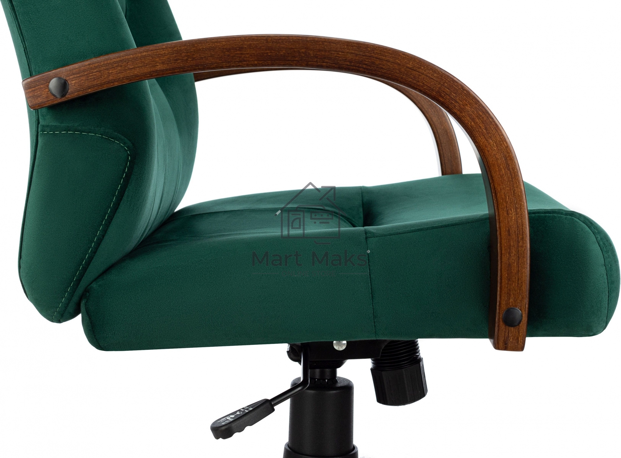 Кресло руководителя Бюрократ T-9928WALNUT Fabric Italia Green зеленый, крестов. металл/дерево