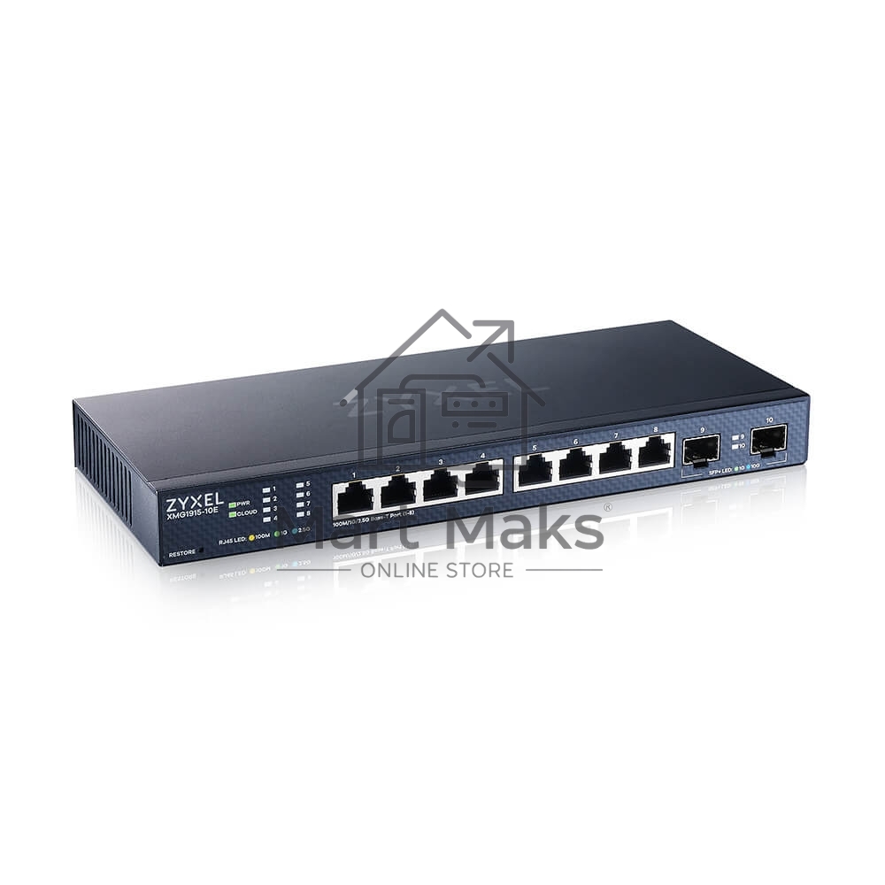 Мультигигабитный Smart L3 Lite коммутатор Zyxel NebulaFlex XMG1915-10E, 8xRJ-45: 1/2.5G, 2xSFP+, бесшумный (без вентилятора)