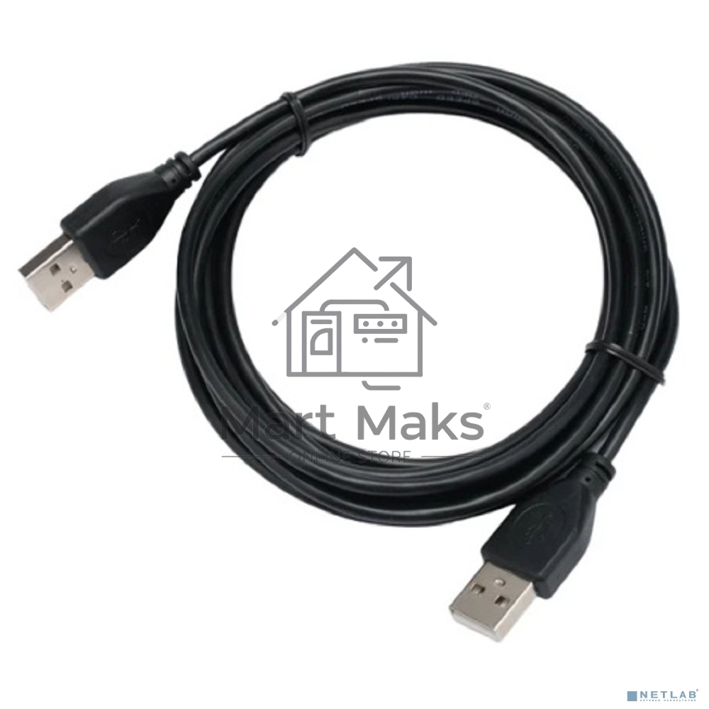 Кабель USB2.0 Cablexpert CC-USB2-AMAM-3M, AM/AM, экран, 28/26AWG, медь, Pro, 3м, черный, пакет