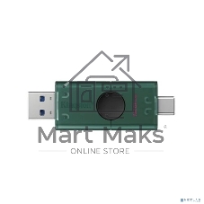 Флешка USB Kingston DataTraveler Duo (DTDEG2/128Gb), 128Gb, USB 3.2/Type-C, R/W 100/60, зеленая