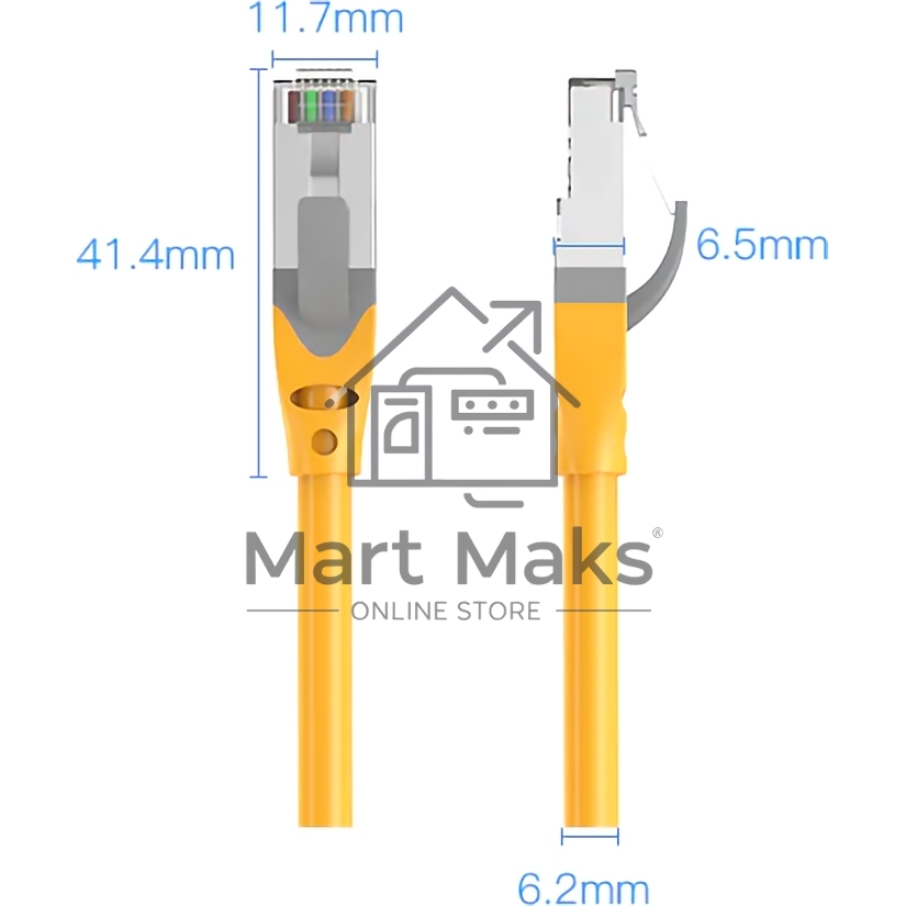 Патч-корд Vention прямой SFTP cat.6A, RJ45 - 1м. Серый