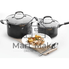 Кастрюля Rondell Stern RDS-010, 3.9л, 20см, с крышкой, серый