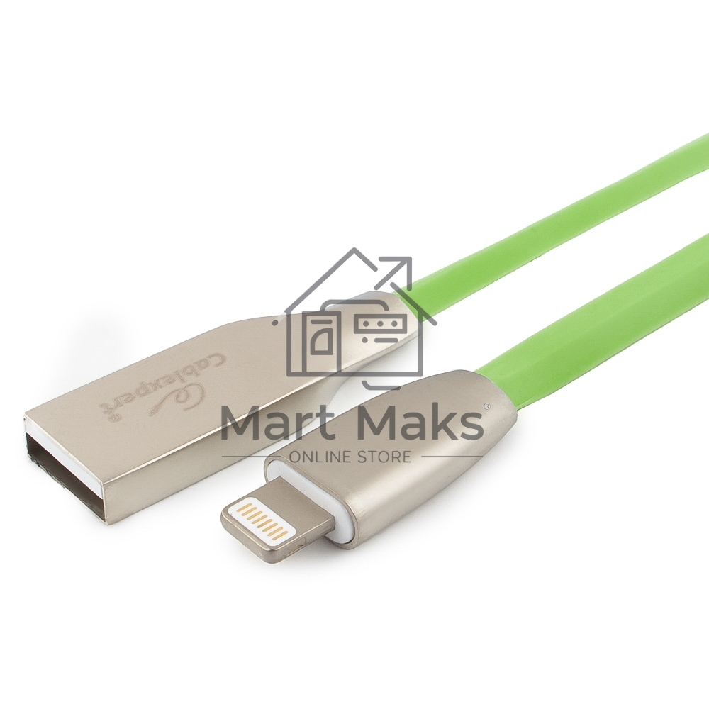 Кабель Cablexpert для Apple CC-G-APUSB01Gn-1M, AM/Lightning, серия Gold, длина 1м, зеленый, блистер