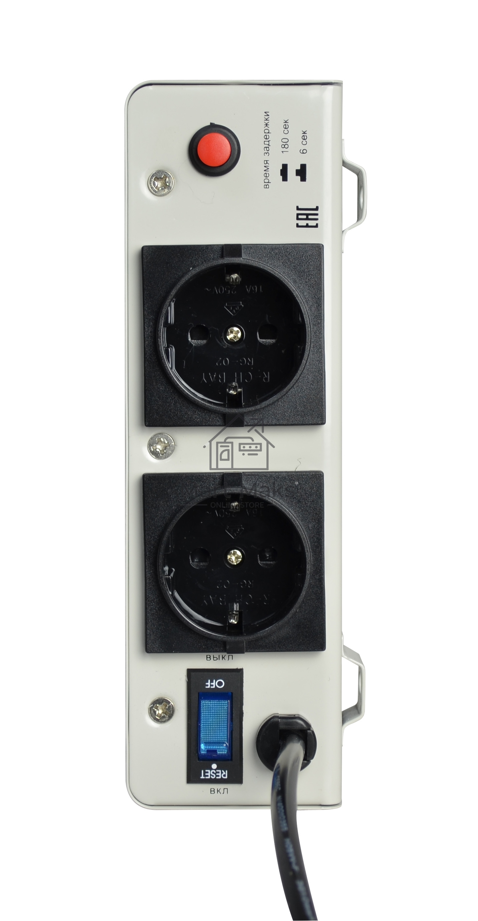 Стабилизатор POWERMAN AVS 2000S, ступенчатый регулятор, цифровые индикаторы уровней напряжения, 2000ВА