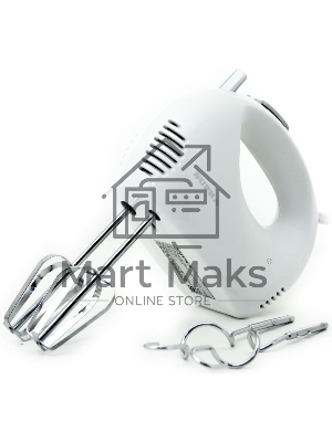 Миксер SUPRA MXS-527 500 Вт.Режим Турбо. 5 скоростей. Две насадки: для взбивания яиц и крема и для замеса тяжелого теста. белый.