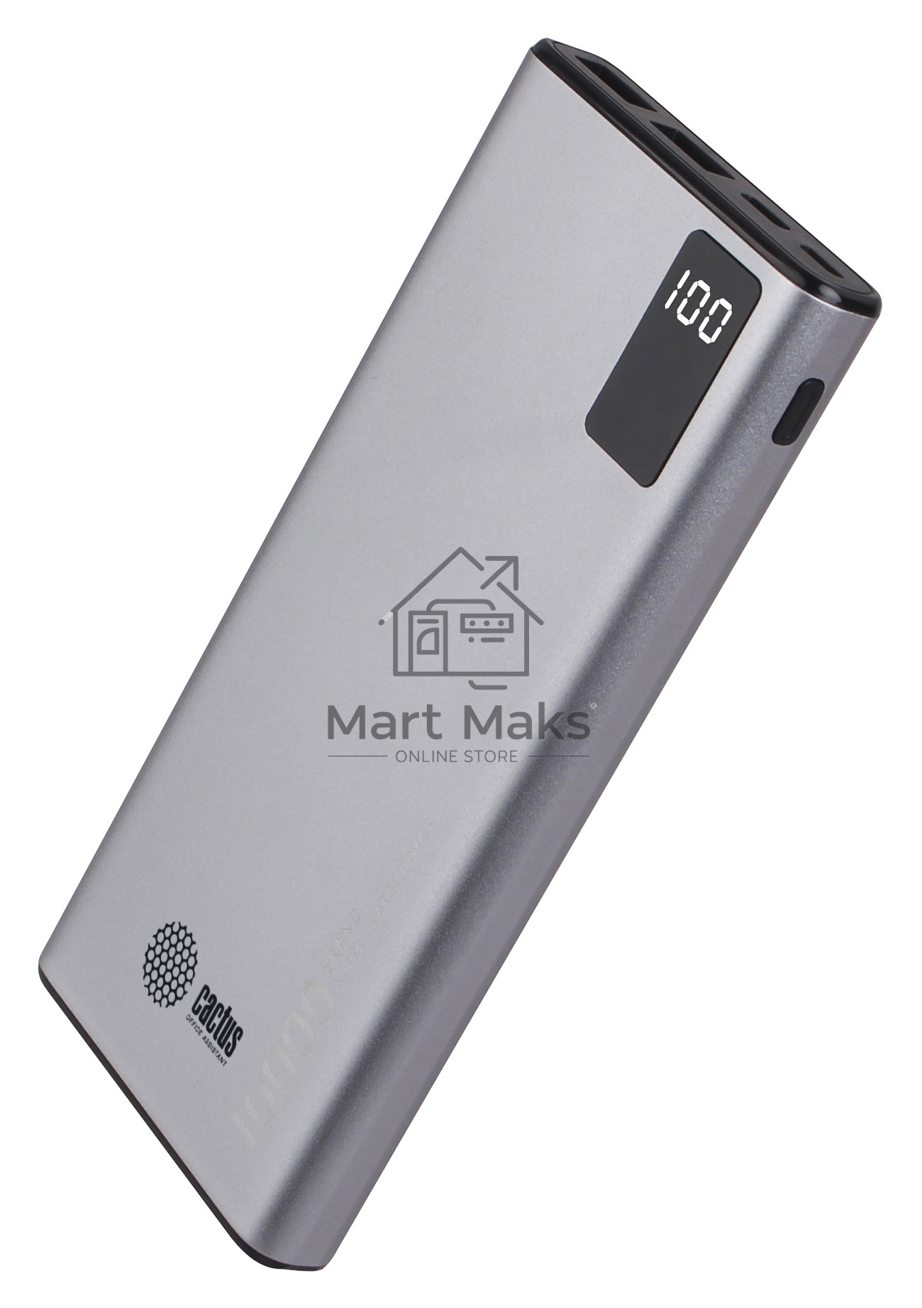 Портативный аккумулятор Cactus CS-PBFSLT-10000 10000mAh 3A 2xUSB серый