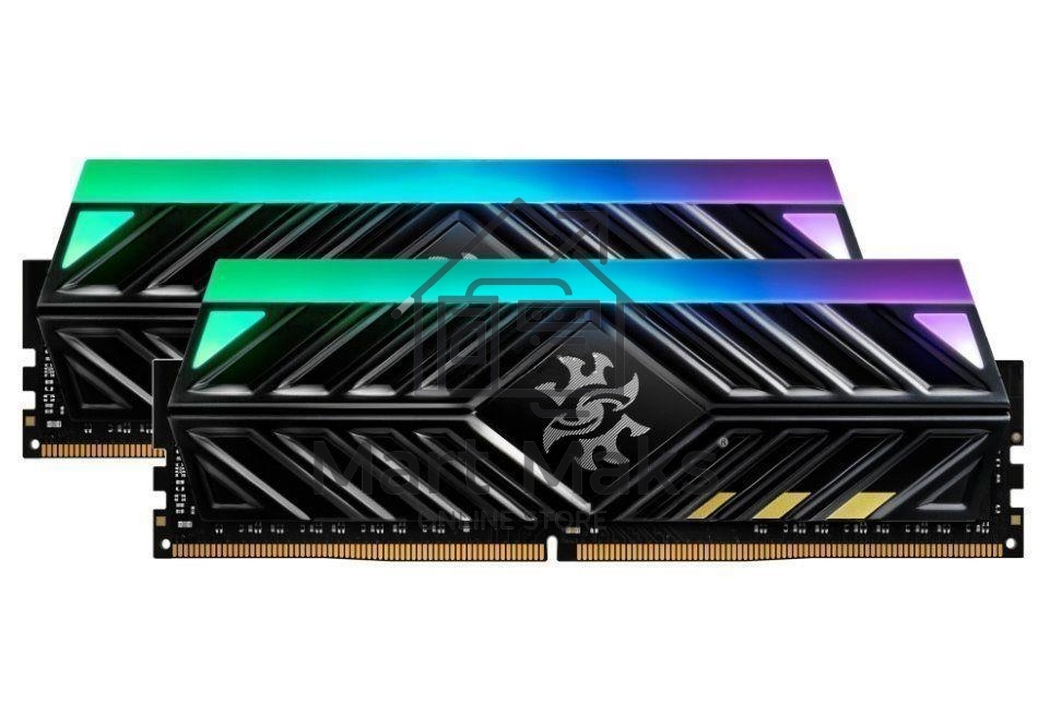Оперативная память XPG Spectrix D41 RGB, 16GB (2x8GB), DDR4, 3200MHz, CL16, UDIMM, с радиатором, RGB, серый