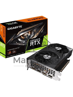 Видеокарта Gigabyte GV-N3060WF2OC-12GD (V2.0) PCIE16 12288Mb 192 GDDR6 1792/15000 HDMIx2 DPx2 HDCP Ret