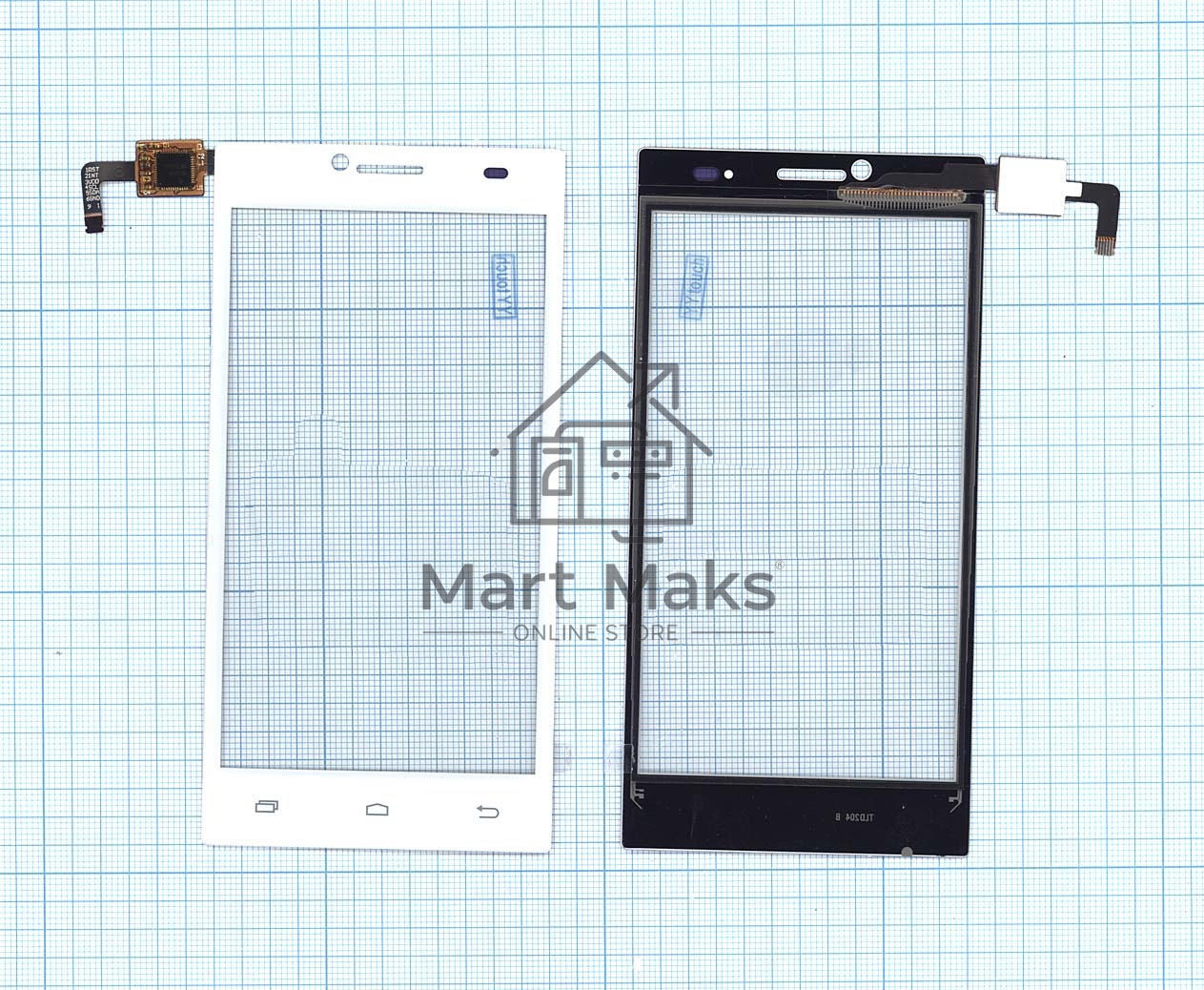 Сенсорное стекло (тачскрин) для DNS S4509, белое