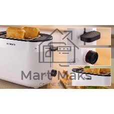 Тостер Bosch TAT2M121 белый, 950 Вт, 2 слота