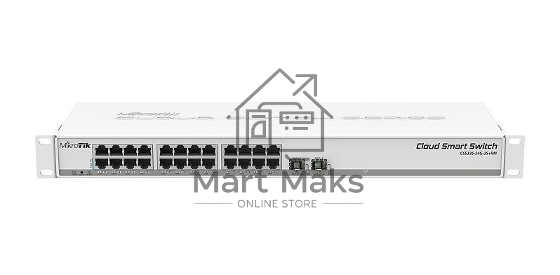 Коммутатор MikroTik CSS326-24G-2S+RM 24х Gigabit RJ45, 2х SFP+