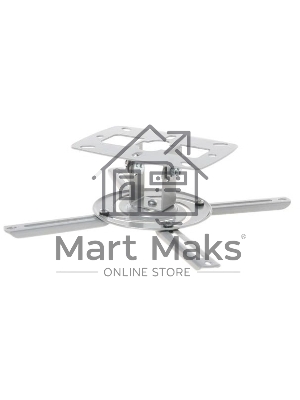 Универсальное потолочное крепление Wize WP-S высота крепления 8 см макс. расстояние между крепежными отв. 260 мм, наклон +/-15°, вращение 360°, до 8 кг, серебрист., рознич. упаковка