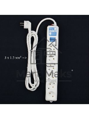 Фильтр-удлинитель Power Cube PRO SPL6-16-P-3М, 3,0 м, LC контур, 16А/3,5кВт 3*1,5мм