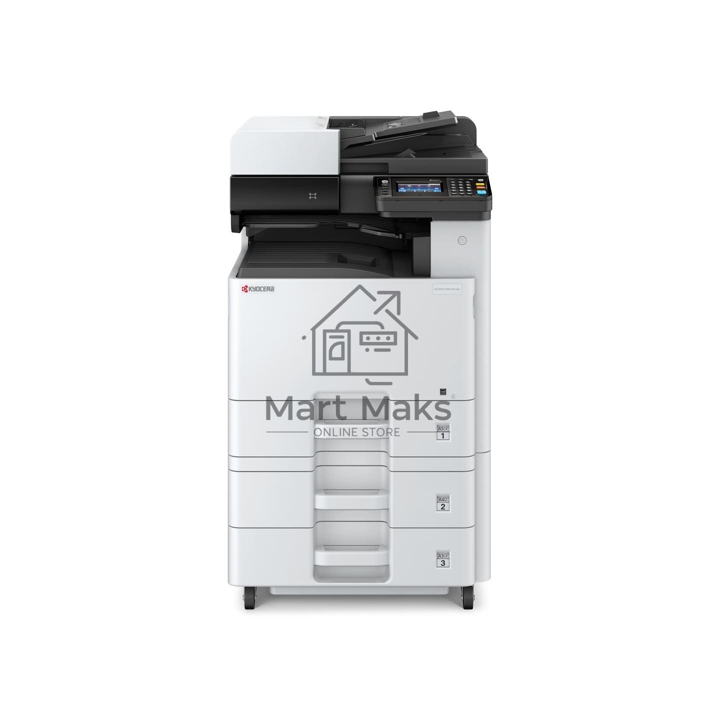 МФУ лазерный Kyocera Ecosys M8124cidn (1102P43NL0), A3, цветной, печ. до 24 стр/мин. (А4) до 12 стр/мин. (А3), скан. до 50 стр/мин., 1200 x 1200 dpi (печать) 600x600dpi (скан.), USB, RJ-45, NFC, Air Print, Mopria