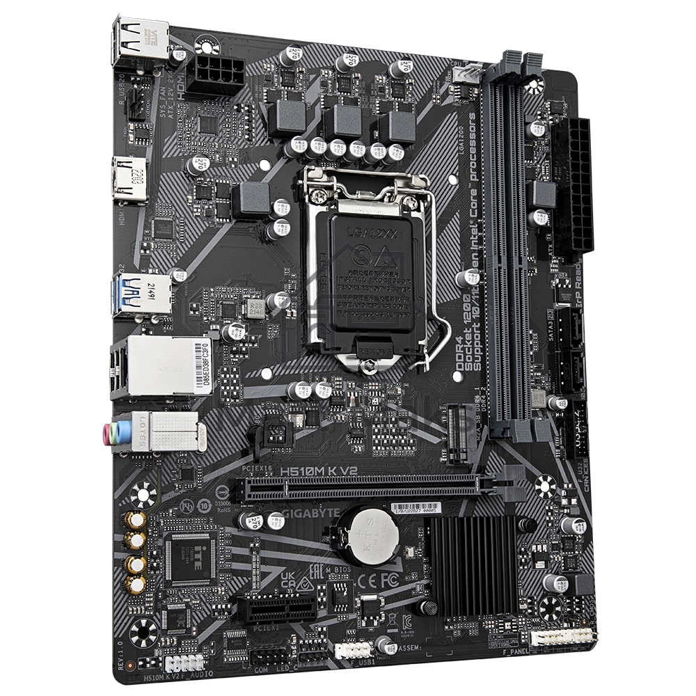 Материнская плата Gigabyte H510M K V2 (rev. 2.0), LGA 1200, Intel Q470, 2xDDR4, 2xSATA, 1xM.2, 1xPCIe 3.0 x16, 1xPCIe 3.0 x1, 1xHDMI, 1x 1Gb LAN, 2xUSB 3.2 Gen 1, 4xUSB 2.0, 3x3.5 мм, 7.1, Micro ATX