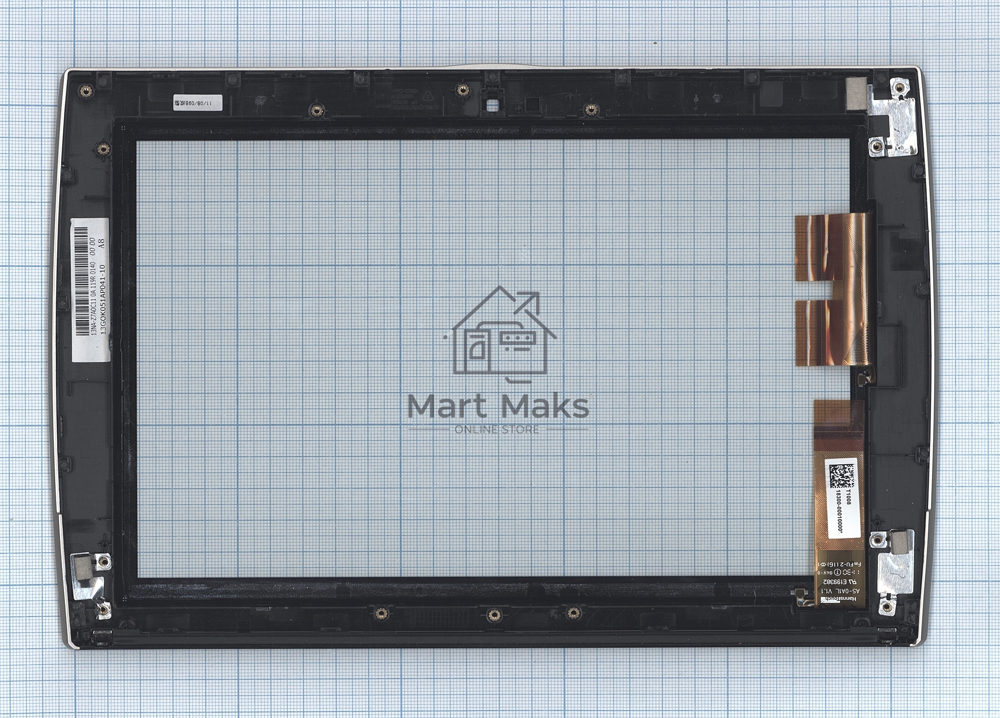 Сенсорное стекло (тачскрин) для Asus Eee Pad Slider SL101, черное с рамкой