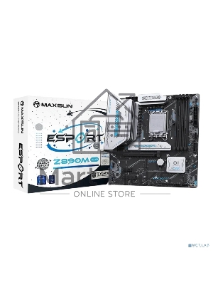 Материнская плата Maxsun MS-eSport Z890M WIFI, LGA1851, Intel Z890, 4xDDR5, 4xSATA, 3xM.2, 1xPCIe 5.0 x16, 1xPCIe 4.0 x4, 1xPCIe 4.0 x1, 1xDP, 1xHDMI, 1x2.5Gb LAN, Wi-Fi 6, Bluetooth 5.2, 1xUSB-C 10Gbps, 4xUSB-A 5Gbps, 4xUSB-A 2.0, 5x3.5 мм, 7.1, mATX