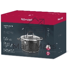 Кастрюля Rondell Stern RDS-010, 3.9л, 20см, с крышкой, серый