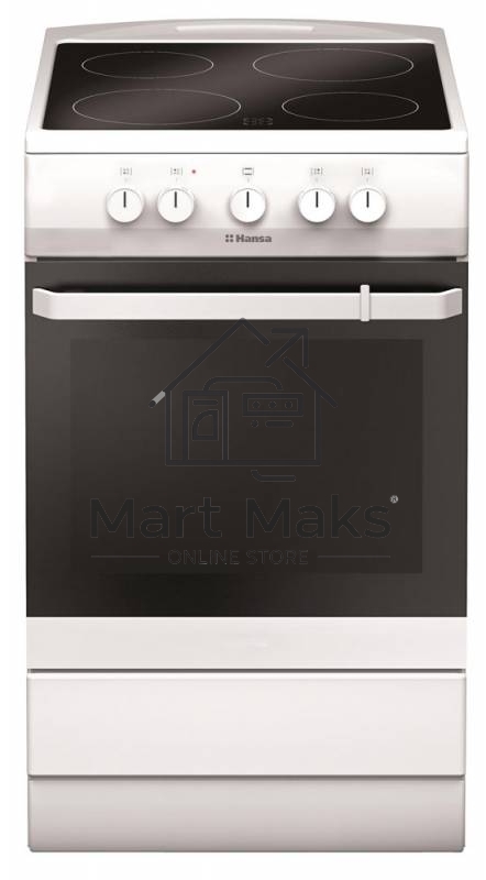 Плита электрическая Hansa FCCW54000 белый, конфорок 4 шт, духовка 68 л, 50 см x 85 см x 60 см