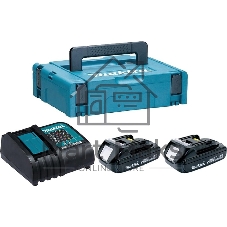 Набор Makita 2 шт BL1815N аккумулятор + 1 шт DC18SD зарядное устройсво + кейс 197143-8