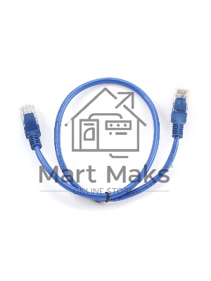 Патч-корд UTP Cablexpert кат.5e, 0.5м, литой, многожильный (синий)