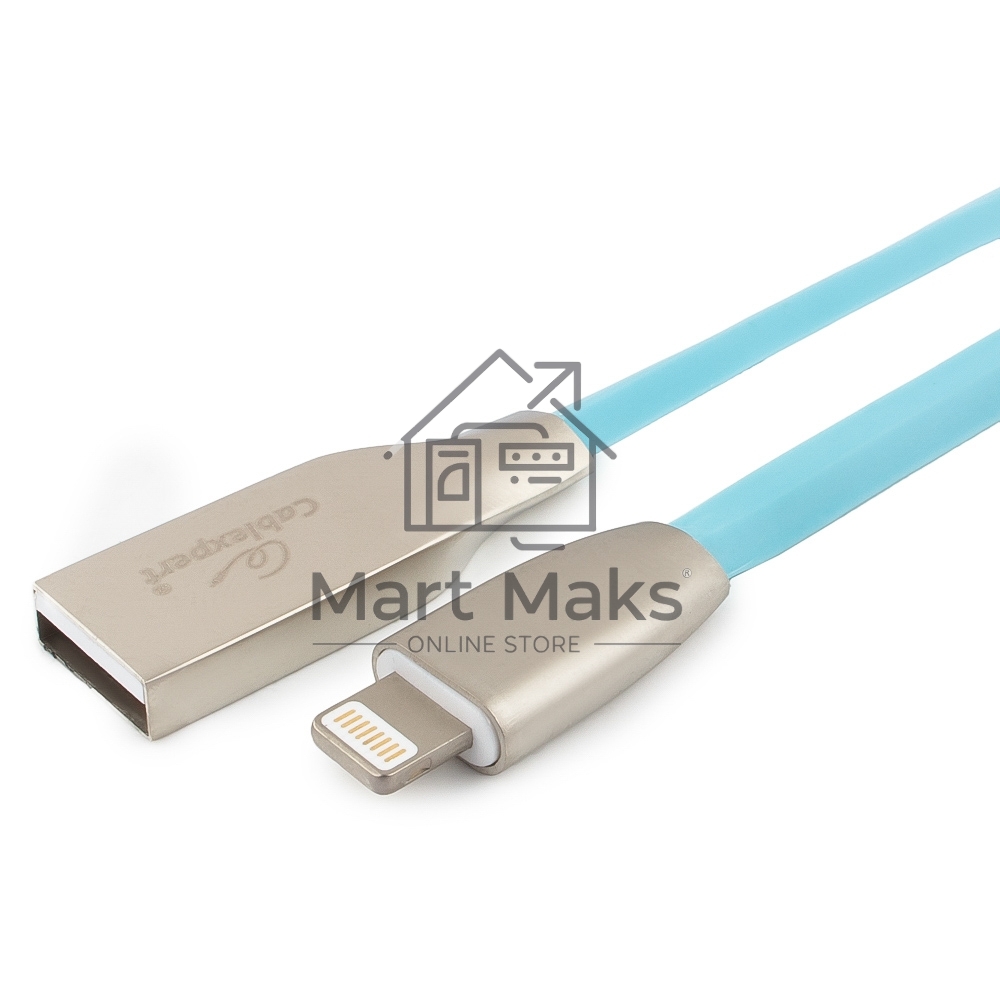 Кабель Cablexpert для Apple CC-G-APUSB01Bl-1M, AM/Lightning, серия Gold, длина 1м, синий, блистер