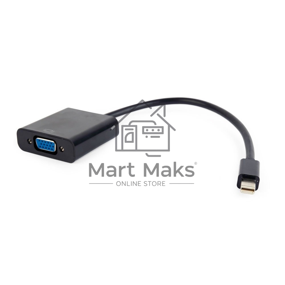 Переходник miniDisplayPort - VGA, Cablexpert A-mDPM-VGAF-02, 20M/15F, длина 15см, черный, пакет