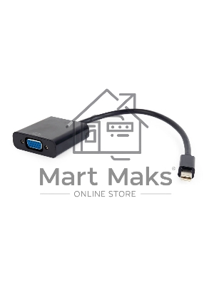 Переходник miniDisplayPort - VGA, Cablexpert A-mDPM-VGAF-02, 20M/15F, длина 15см, черный, пакет