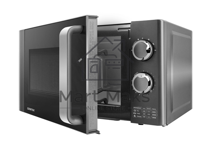 Микроволновая печь Centek CT-1573 серый, 20 л, 700 Вт, переключатели - поворотный механизм