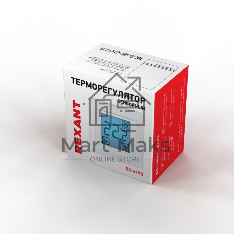 Терморегулятор сенсорный Rexant RX-419B, белый, совместим с Legrand серии Valena