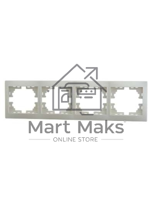 Рамка LEZARD 701-0300-149 серия Мира 4-ая горизонтальная б/вст кремовый со вст.