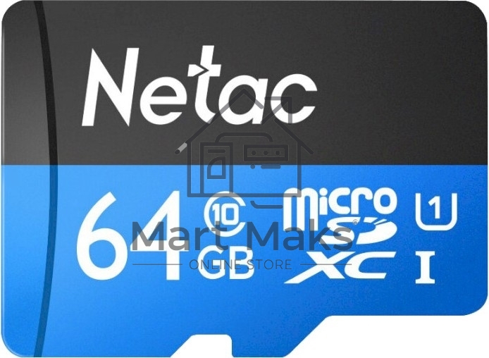 Флеш карта microSDHC 64GB Netac P500 <NT02P500STN-064G-S> (без SD адаптера) 80MB/s