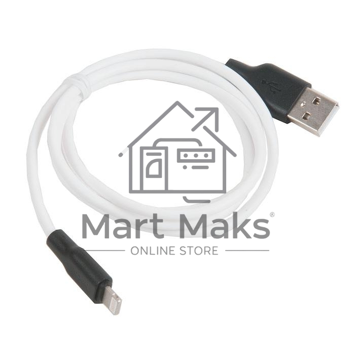 Кабель USB 2.0 hoco X21, силиконовая оплетка, AM/Lightning M, бело-черный, 1м