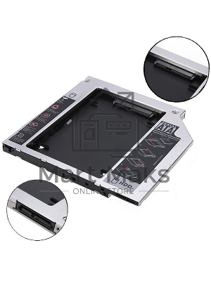 Переходник дополнительного HDD кредл в отсек CD/DVD SATA 9.5 мм
