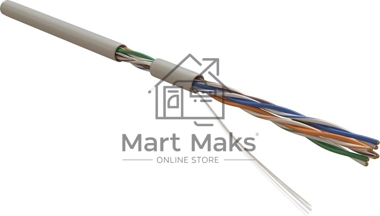 Кабель информационный Hyperline UUTP4R-C5E-S24-IN-PVC-GY-305 кат.5E UTP 4 пары 24AWG PVC внутренний 305м серый