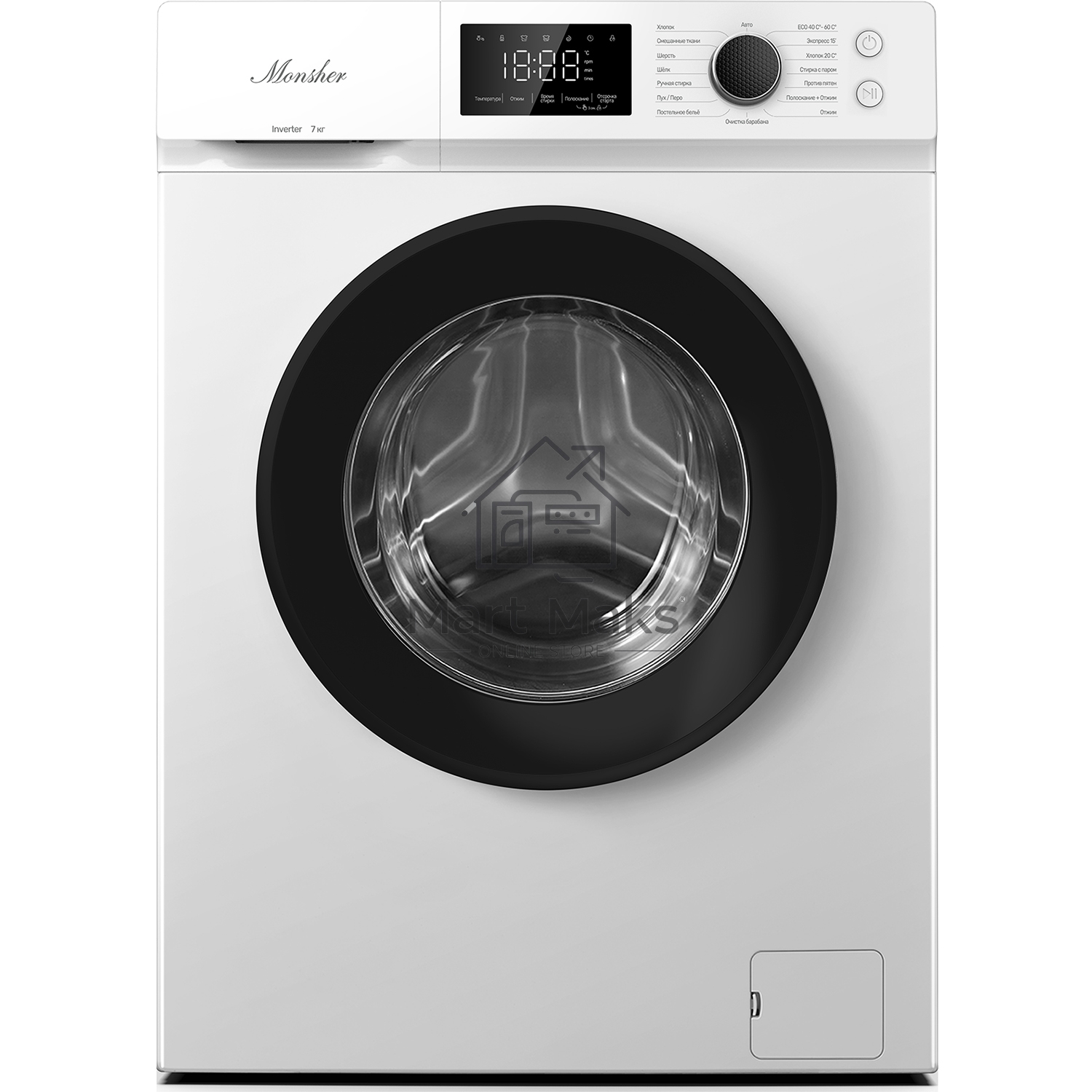 Стиральная машина Monsher MWM 450 Blanc белая, загрузка фронтальная 7кг, 1200 об/мин., класс: A+++