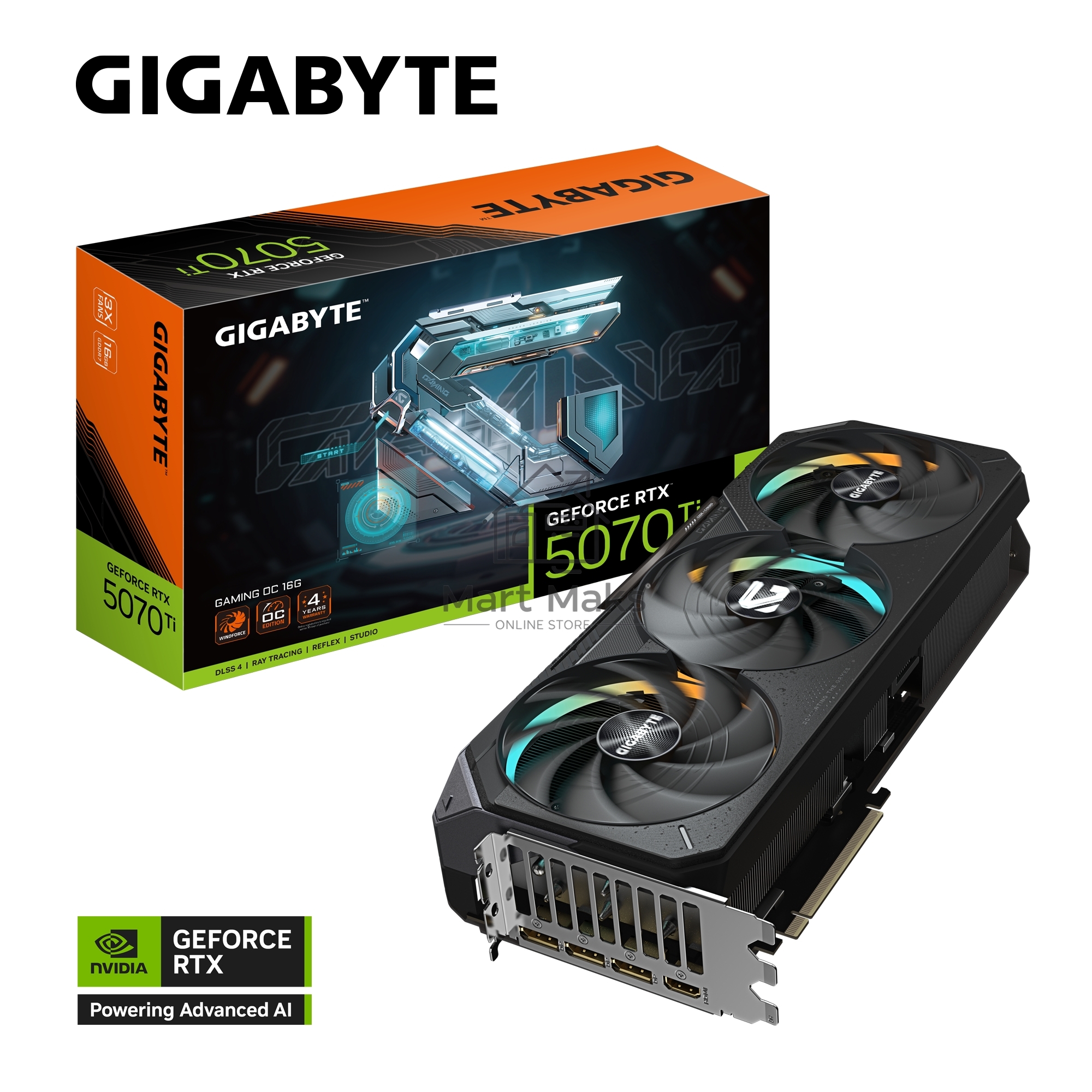 Видеокарта Gigabyte GV-N507TGAMING OC-16GD 1.0 NV RTX5070TI 16Gb 256bit GDDR7 2805/28000/HDMI