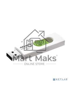 Флешка USB ADATA UV320 (AUV320-128G-RWHGN), 128Gb, USB 3.2 Gen1, R/W 100/30, белый/зеленый