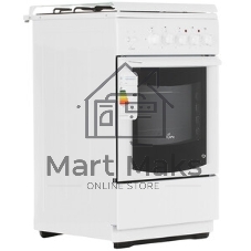 Плита комбинированная Flama RK 23-121 W белый, конфорок 3 газовых и 1 электрическая, духовка 50 л, 50 см x 85 см x 60 см